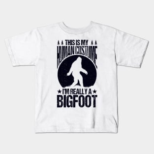 Bigfoot Believer Sasquatch Silhouette Kids T-Shirt